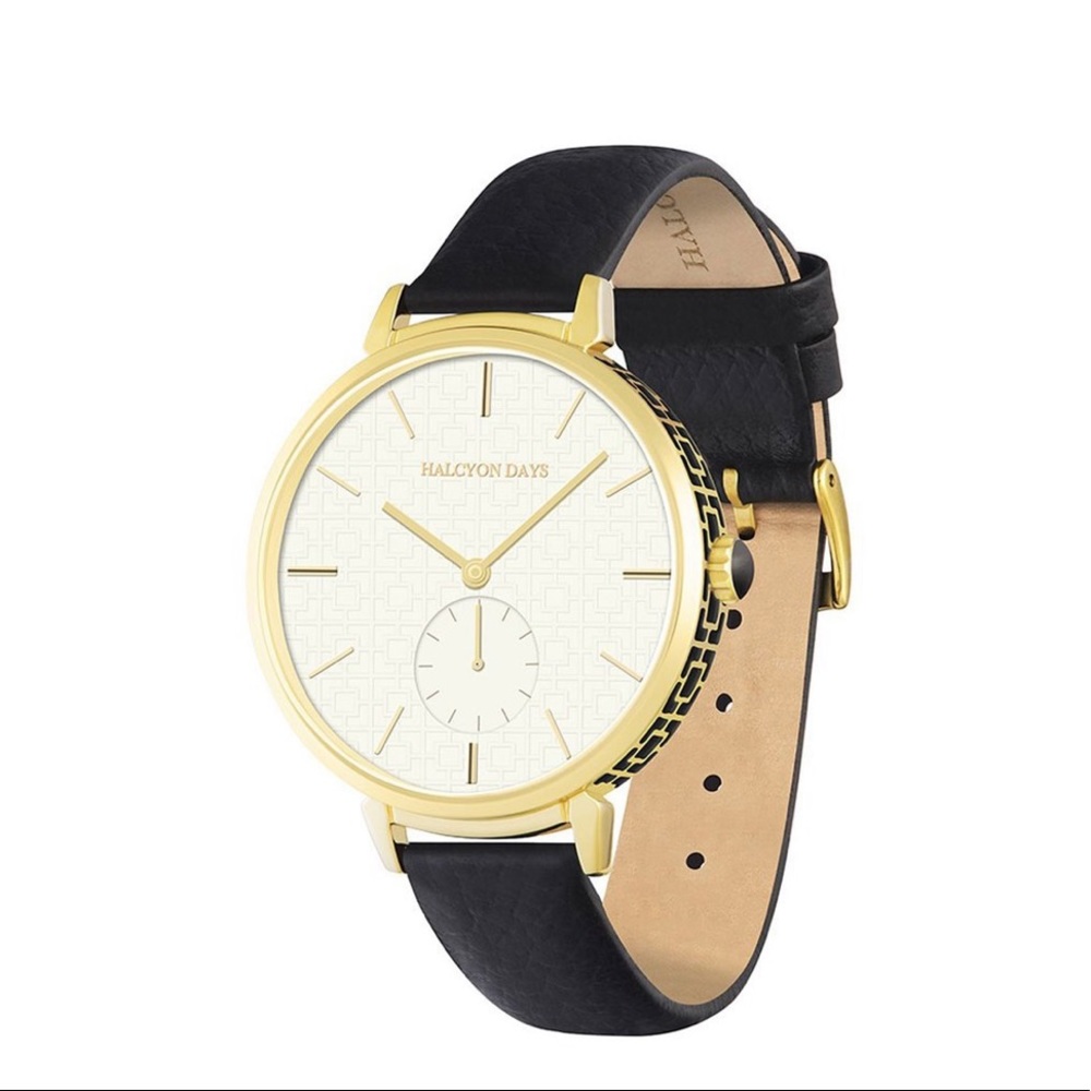 Halcyon Days Maya Sport Leather Strap Watch